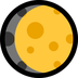 Come Luna gibbosa crescente emoji appare su Microsoft.