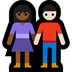 Bagaimana Woman and Man Holding Hands: Medium-Dark Skin Tone, Light Skin Tone emoji terlihat di Microsoft.