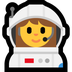 Bagaimana Woman Astronaut emoji terlihat di Microsoft.