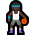 Bagaimana Woman Bouncing Ball: Dark Skin Tone emoji terlihat di Microsoft.