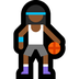 Hoe Basketbalster: donkergetinte huidskleur emoji eruit ziet op Microsoft.