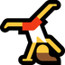 Bagaimana Woman Cartwheeling emoji terlihat di Microsoft.