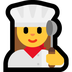 Bagaimana Woman Cook emoji terlihat di Microsoft.