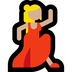 Bagaimana Woman Dancing: Medium-Light Skin Tone emoji terlihat di Microsoft.