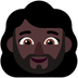 Bagaimana Woman: Dark Skin Tone, Beard emoji terlihat di Microsoft.