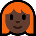 Bagaimana Woman: Dark Skin Tone, Red Hair emoji terlihat di Microsoft.