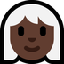 Bagaimana Woman: Dark Skin Tone, White Hair emoji terlihat di Microsoft.