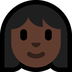 Bagaimana Woman: Dark Skin Tone emoji terlihat di Microsoft.