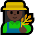 Bagaimana Woman Farmer: Dark Skin Tone emoji terlihat di Microsoft.