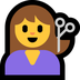 Come Taglio di capelli per donna emoji appare su Microsoft.