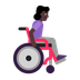 Bagaimana Woman in Manual Wheelchair Facing Right: Dark Skin Tone emoji terlihat di Microsoft.