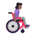 Bagaimana Woman in Manual Wheelchair Facing Right: Medium-Dark Skin Tone emoji terlihat di Microsoft.