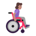 Bagaimana Woman in Manual Wheelchair Facing Right: Medium Skin Tone emoji terlihat di Microsoft.