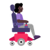 Bagaimana Woman in Motorized Wheelchair Facing Right: Dark Skin Tone emoji terlihat di Microsoft.