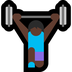 Bagaimana Woman Lifting Weights: Dark Skin Tone emoji terlihat di Microsoft.