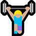 Bagaimana Woman Lifting Weights: Medium-Light Skin Tone emoji terlihat di Microsoft.