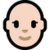 Bagaimana Woman: Light Skin Tone, Bald emoji terlihat di Microsoft.