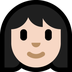 Bagaimana Woman: Light Skin Tone emoji terlihat di Microsoft.