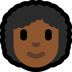 Bagaimana Woman: Medium-Dark Skin Tone, Curly Hair emoji terlihat di Microsoft.