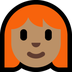 Bagaimana Woman: Medium Skin Tone, Red Hair emoji terlihat di Microsoft.