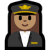 Bagaimana Woman Pilot: Medium Skin Tone emoji terlihat di Microsoft.