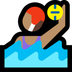 Hoe Vrouw die waterpolo speelt: getinte huidskleur emoji eruit ziet op Microsoft.