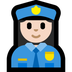 Bagaimana Woman Police Officer: Light Skin Tone emoji terlihat di Microsoft.