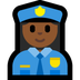 Bagaimana Woman Police Officer: Medium-Dark Skin Tone emoji terlihat di Microsoft.