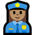 Bagaimana Woman Police Officer: Medium Skin Tone emoji terlihat di Microsoft.