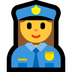 Bagaimana Woman Police Officer emoji terlihat di Microsoft.