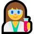 Bagaimana Woman Scientist emoji terlihat di Microsoft.