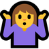 Bagaimana Woman Shrugging emoji terlihat di Microsoft.