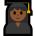 Bagaimana Woman Student: Medium-Dark Skin Tone emoji terlihat di Microsoft.