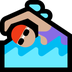 Bagaimana Woman Swimming: Medium-Light Skin Tone emoji terlihat di Microsoft.