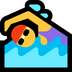 Bagaimana Woman Swimming emoji terlihat di Microsoft.