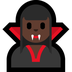 Bagaimana Woman Vampire: Dark Skin Tone emoji terlihat di Microsoft.