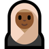 Hoe Vrouw met hoofddoek: donkergetinte huidskleur emoji eruit ziet op Microsoft.