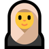 Hoe Vrouw met hoofddoek emoji eruit ziet op Microsoft.