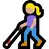 Bagaimana Woman with White Cane: Medium-Light Skin Tone emoji terlihat di Microsoft.