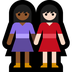 Bagaimana Women Holding Hands: Medium-Dark Skin Tone, Light Skin Tone emoji terlihat di Microsoft.