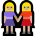 Bagaimana Women Holding Hands: Medium-Light Skin Tone emoji terlihat di Microsoft.