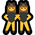 Bagaimana Women with Bunny Ears emoji terlihat di Microsoft.