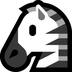 Hoe Zebra emoji eruit ziet op Microsoft.