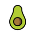 Bagaimana Avocado emoji terlihat di Openmoji.