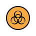 Bagaimana Biohazard emoji terlihat di Openmoji.