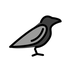 Bagaimana Black Bird emoji terlihat di Openmoji.