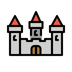 Bagaimana Castle emoji terlihat di Openmoji.