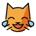 Bagaimana Cat with Tears of Joy emoji terlihat di Openmoji.