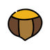 Bagaimana Chestnut emoji terlihat di Openmoji.