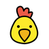 Bagaimana Chicken emoji terlihat di Openmoji.